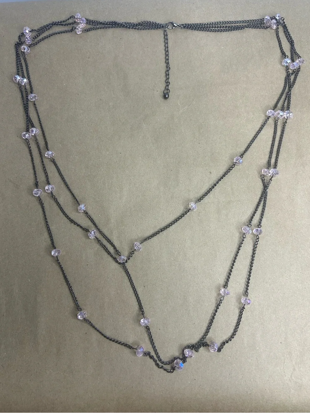 5 for $25🔥Gunmetal Multi-Strand Beaded Necklace